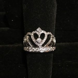 **SOLD** Sterling Silver “Diamond" Crown Ring